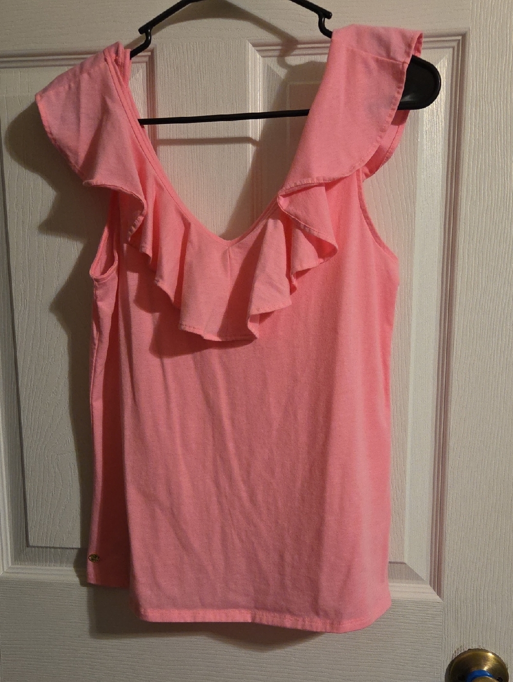 Lilly Pulitzer Pink Ruffle V-Neck Tank